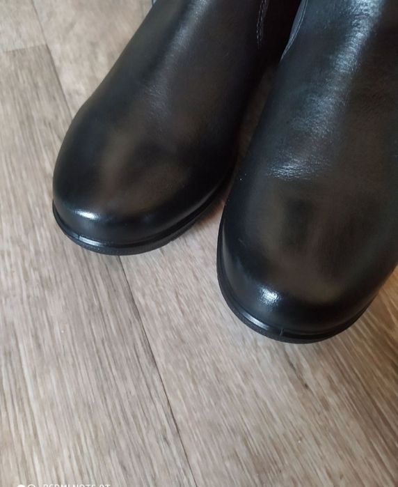 Ecco 36 сапоги жіночі шкіряні чоботи весняні черевики взуття ессо