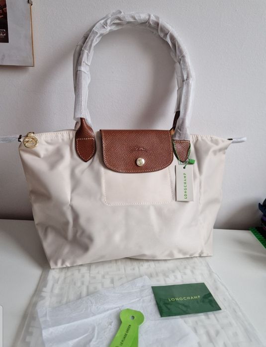 BEŻOWA/ ECRU Nowa torebka LONGCHAMP roz M