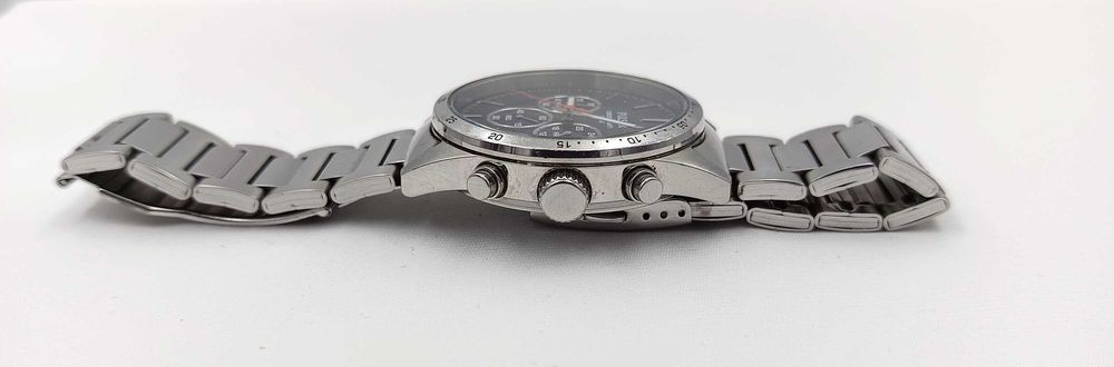 Zegarek męski PULSAR Chronograph 100m stalowy granatowy datownik OKAZJA