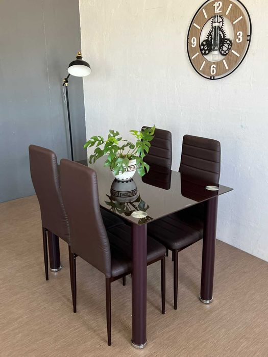 Mesa nova castanho + 4 cadeiras com desconto