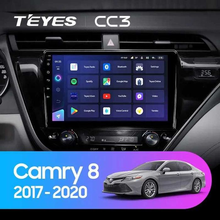 Штатная магнитола Teyes CC3 2к 4+32 Gb Toyota Camry 8 XV 70 2017-2020