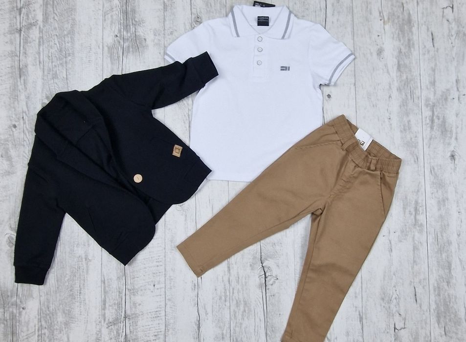 Garnitur chłopięcy bawełniany Marynarka i spodnie joggery  92/98