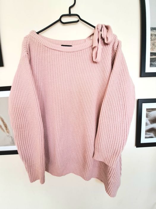 Sweter damski pudrowy róż rozmiar m