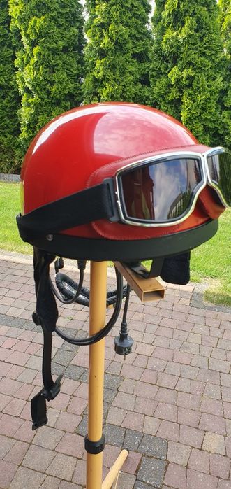Kask orzeszek zabytkowy gogle prl