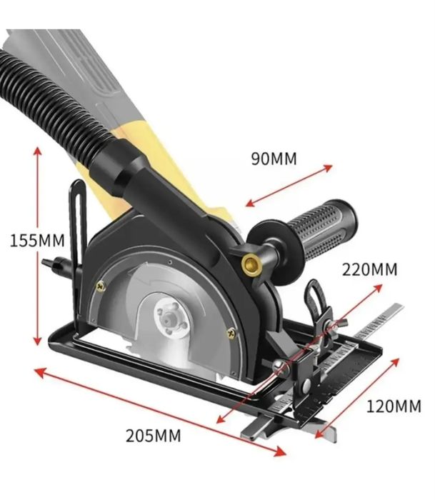Кожух, насадка для болгарки з пилеотводом для різа під кутом 45 градус