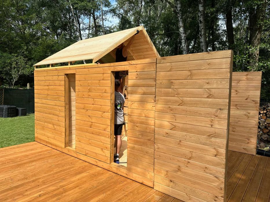 PROMOCJA -10% | • • • • Domek narzędziowy • • • • D25 II 3x4 m z tarasem DREWNOTRIK