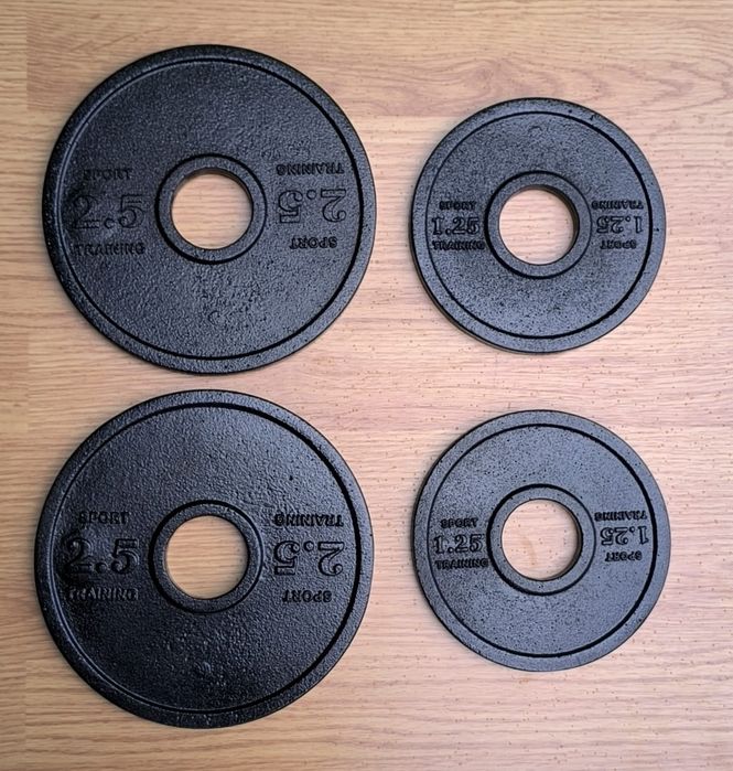 Zestaw obciążenia olimpijskie 50mm żeliwne 2 x 2,5 + 2 x 1,25