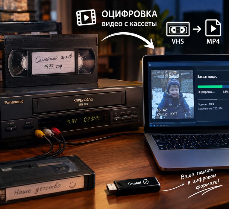 Оцифрування відеокасет VHS на флешку Суми | Оцифровка відео