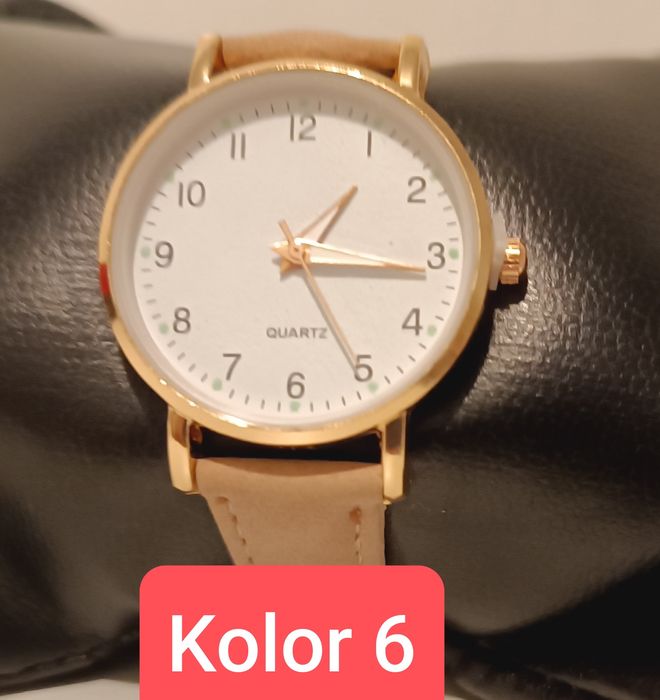 Nowy damski zegarek z nową baterią w różnych kolorach paska. .