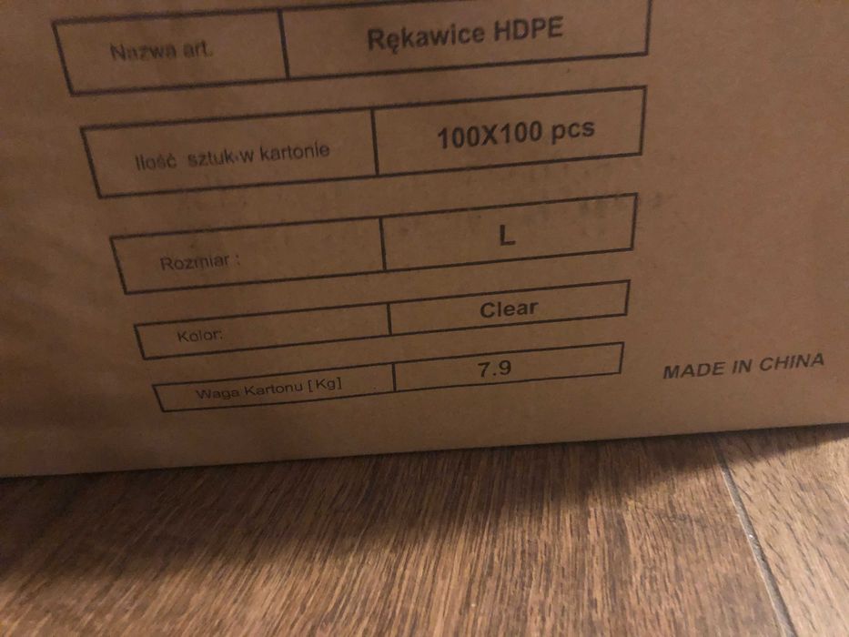 Rękawiczki foliowe HDPE do zawieszenia, rękawice zrywki, L, 8 mikronów