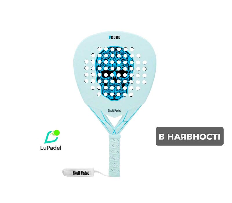 Ракетка для Падель (Padel) тенісу – Skull Padel V2080 White Blue 12K