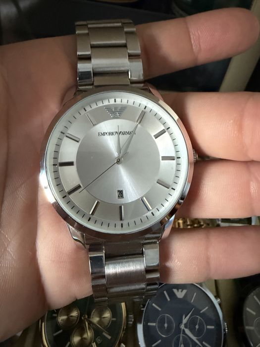 Relógio Armani Prateado com mostrador em Branco