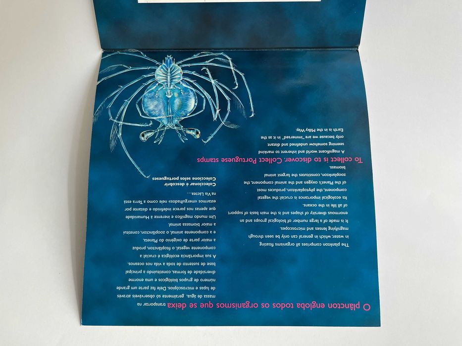 Filatelia Mini carteira de selos Oceanos Expo 98 Plâncton