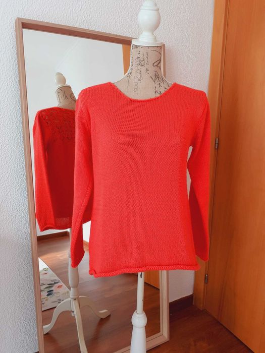 Malha coral com fecho