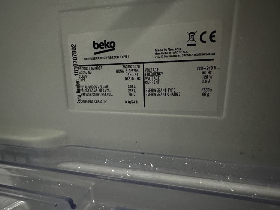 Frigorifico Beko 306L