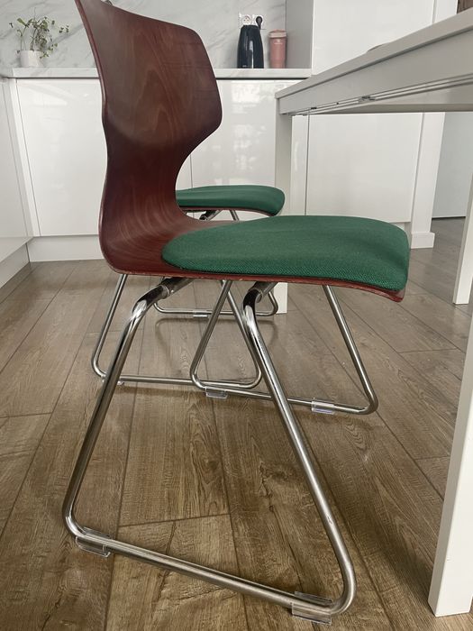 Krzesła Vintage, butelkowa zieleń, do jadalni, salonu