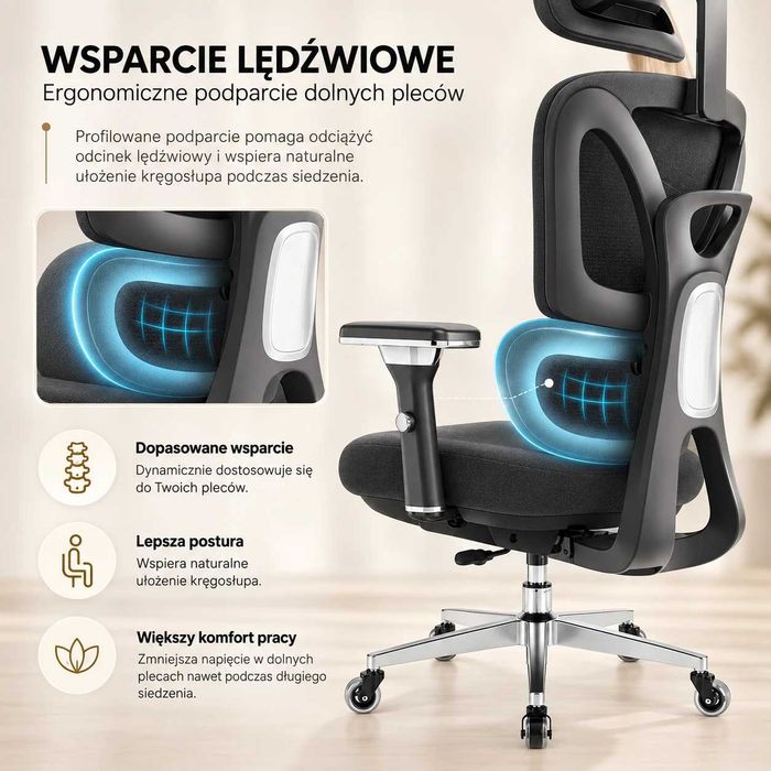 Fotel biurowy krzesło biurowe ergonomiczne ProSeat - Outlet