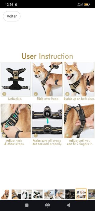 Arnês p/ cães marca rabbitgoo