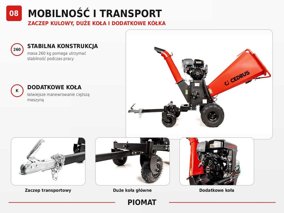 Cedrus RB04PRO-E Rębak spalinowy 15 cm rozrusznik elektryczny