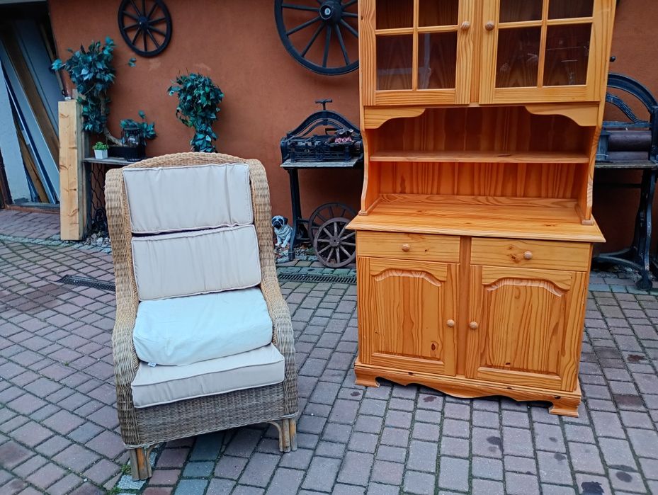 Fotel uszak wiklinowy