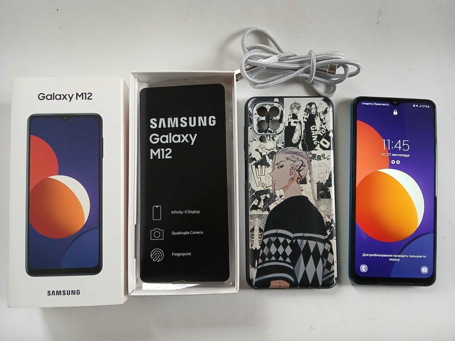 *Як новий* Мобільний телефон Samsung Galaxy M12 *NFC* 4GB/64GB