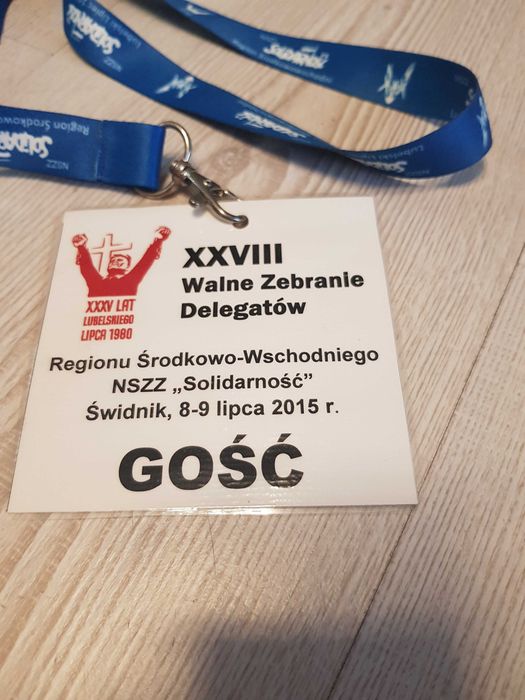 smycz na klucze plakietka identyfikator solidarność nr 5