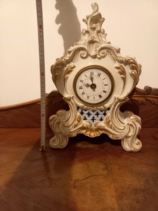 Relogio antigo de mesa ceramica