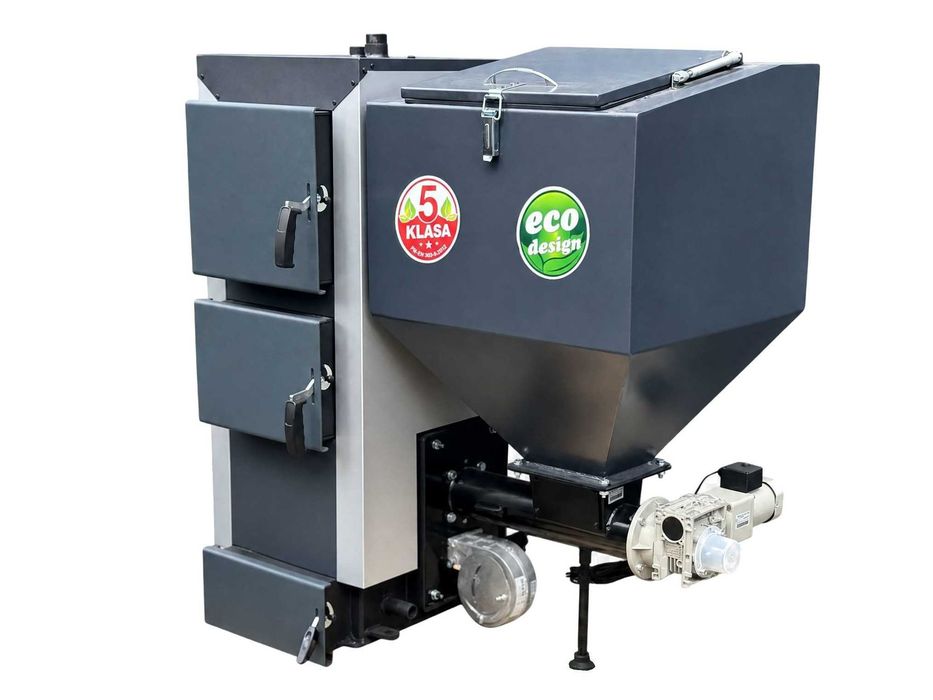 Kocioł 30kW na groszek z podajnikiem do 280m2 kotły co piece eko certyfikat atest 5 klasa SZYBKA DOSTAWA kurier 0 Pleszew Producent Zasobnik Pancerpol