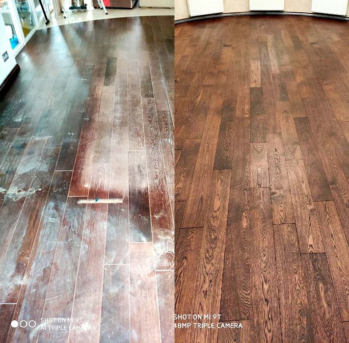 Циклевание паркетных полов. Циклевка, шлифовка крашенного паркета.