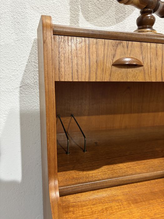 Skandynawski tekowy sekretarzyk biurko chatol Dania 1970s