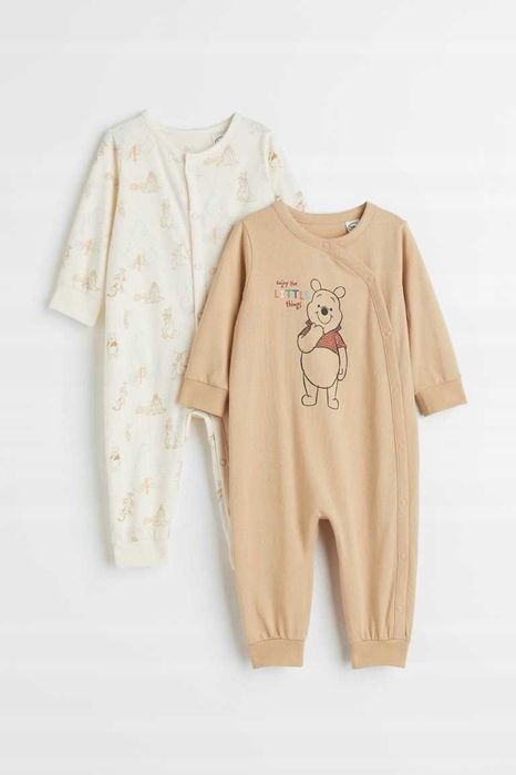 H&M nowy komplet piżamy 2 pak pajacyki Kubuś Puchatek 62 OKAZJA!