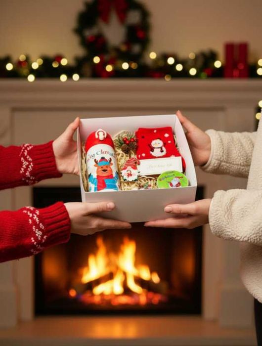 Різдвяний подарунковий бокс (новорічний набір) + гірлянда в ПОДАРУНОК!