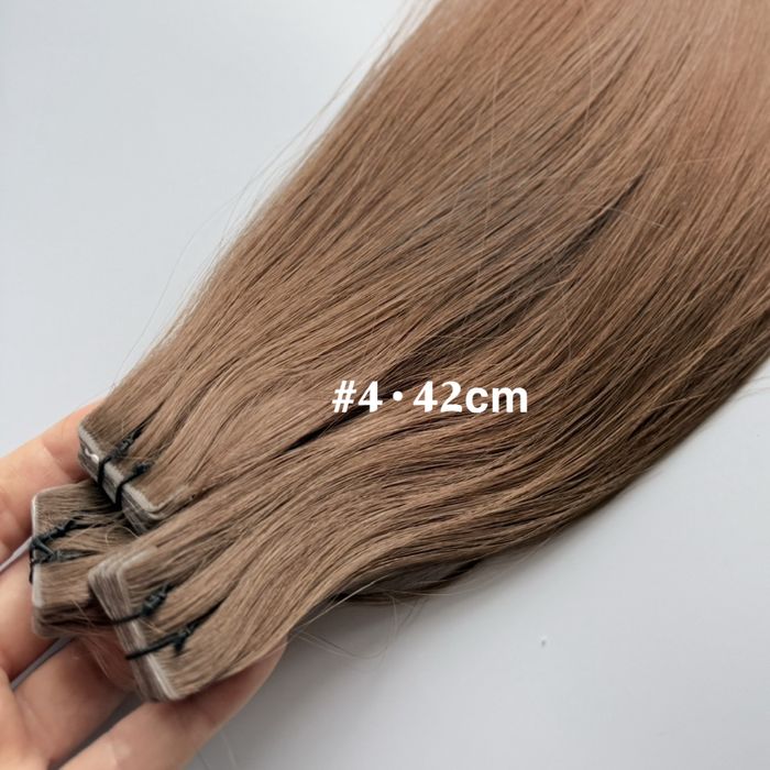 Włosy Tape-On Invisible Głęboki ciepły brąz (4) 50g • 40cm • 10kanapek