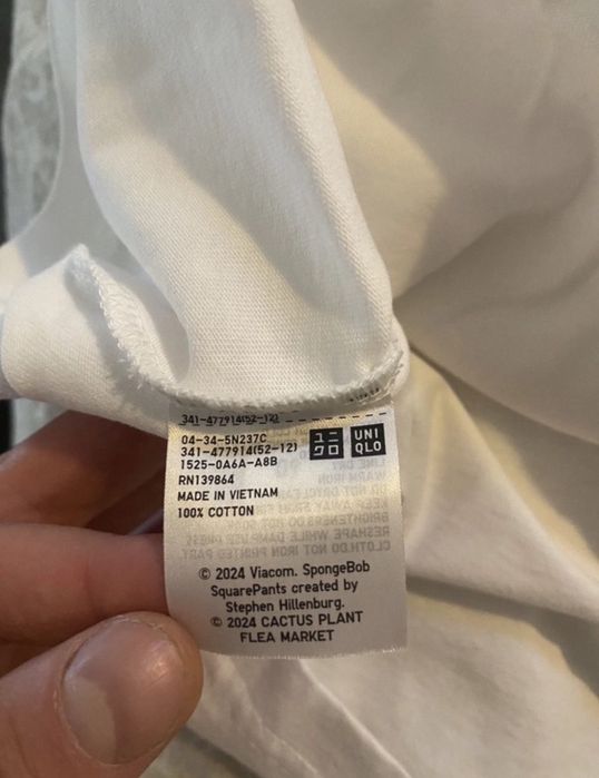 Футболка Uniqlo Sweatshirt UT SpongeBob SquarePants Cactus Plant Flea