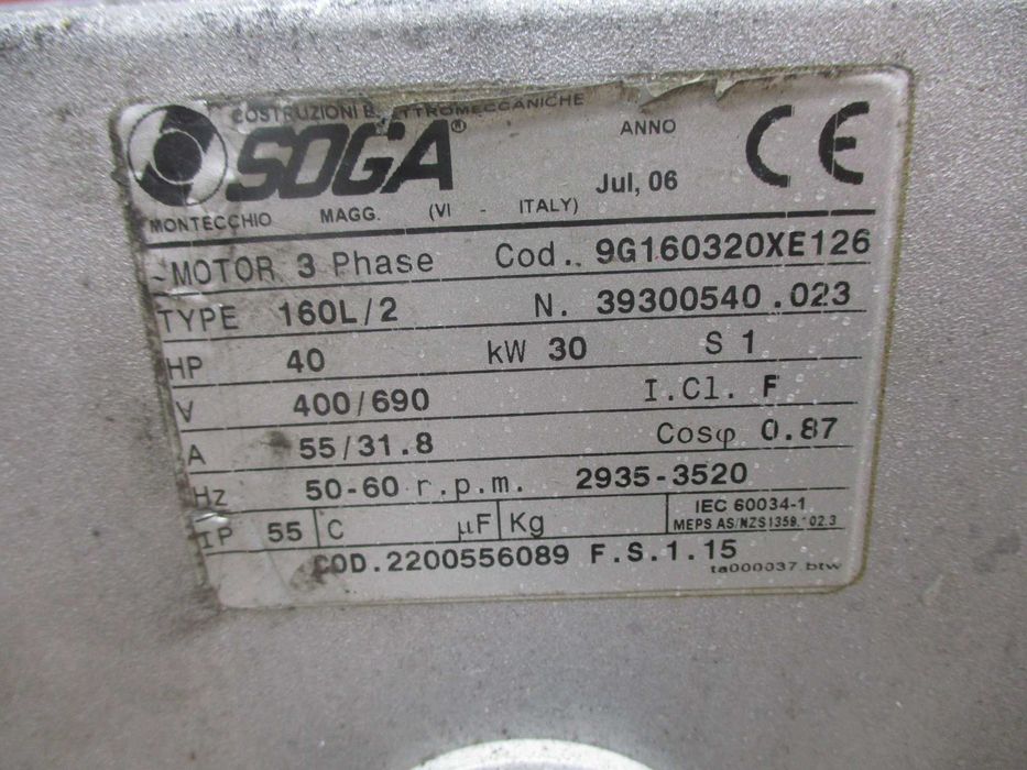 Silnik elektryczny indukcyjny SOGA 400V 30KW 2935obr