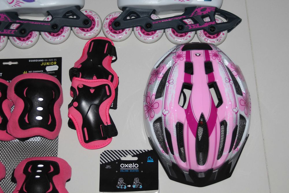 ROLKI OXELO rozm.28-30 dla dziewczynki+kask +ochraniacze+śruby