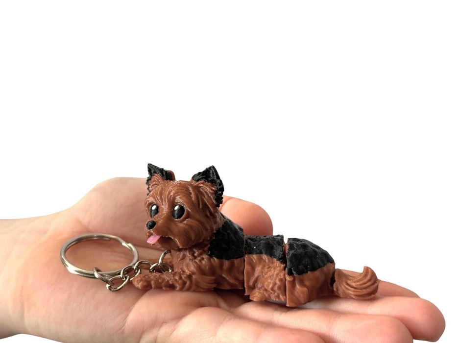 Yorkshire Terrier Piesek 3D – przegubowy brelok, ruchoma figurka