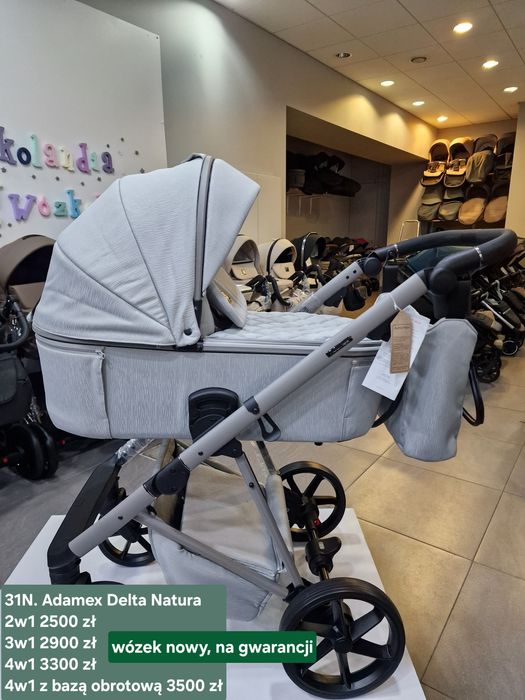 Wózek dziecięcy Adamex Delta Natura 2w1 3w1 4w1 elegancki nowoczesny