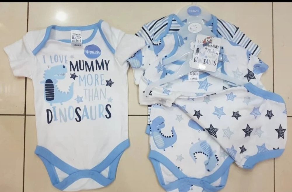 zestaw body NOWE 6-9m dinozaury, krótki rękaw