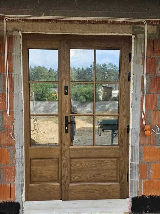 Drzwi zewnętrzne wejściowe dębowe  dostawa GRATIS! Dotacja! Montaż!