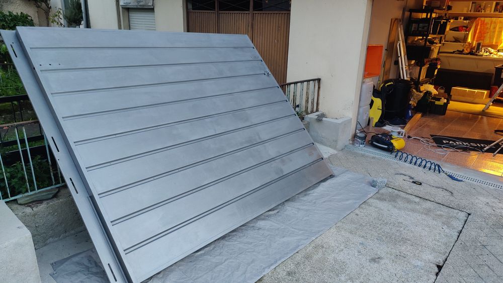 Portao garagem com molas - PINTURA NOVA CINZA