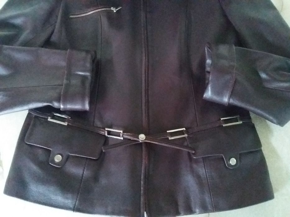 Куртка-жакет кожаная женская