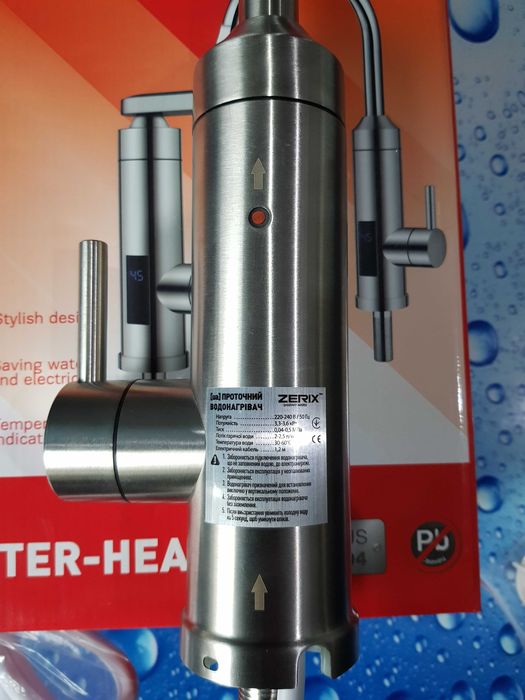 Проточный водонагреватель Zerix ELW35-EF-G 3,3kW с силиконовым изливом