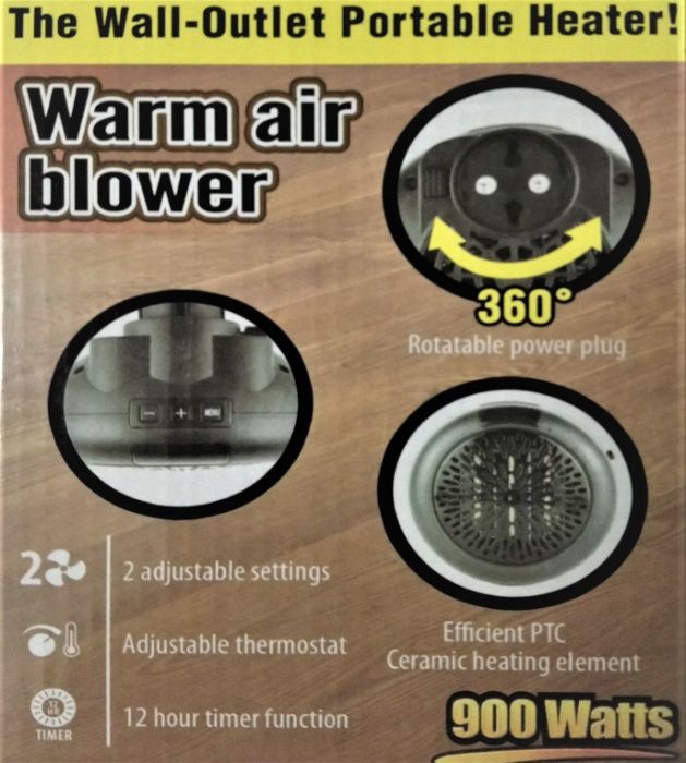 Mini aquecedor ventilador portátil tomada 900 W