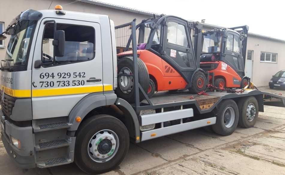 Transport maszyn wózków ładowarek podnośników laweta pomoc drogowa