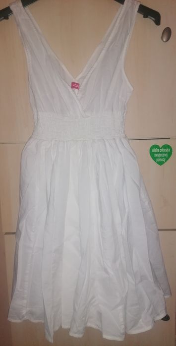 Biała rozkloszowna sukienka hm 36 38 s m