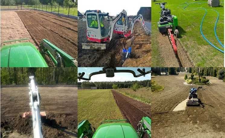 Glebogryzarka separacyjna Równanie terenu Minikoparka Katowice Prace ziemne Koparka łańcuchowa Trawnik Wiertnica Kucie Niwelacja Terenu Rekultywacja