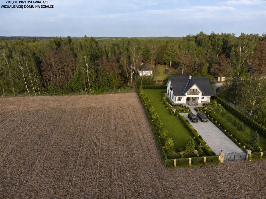 Działka budowlana Strobów 1179 m², media w drodze - Widok 3
