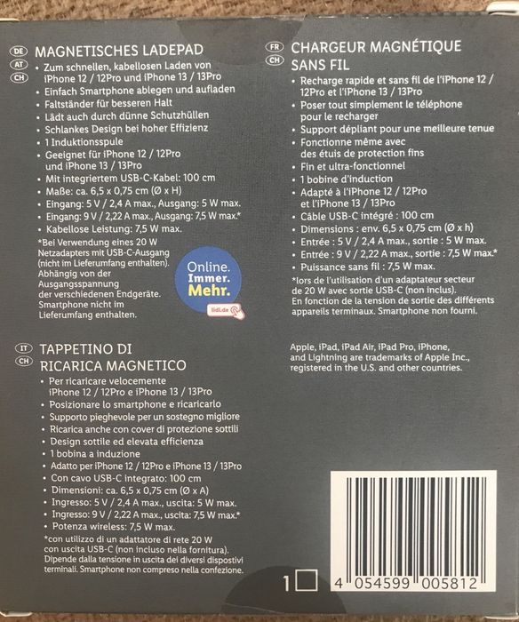 Магнітний бездротовий зарядний пристрій Tronic Magnetic Wireless Ch