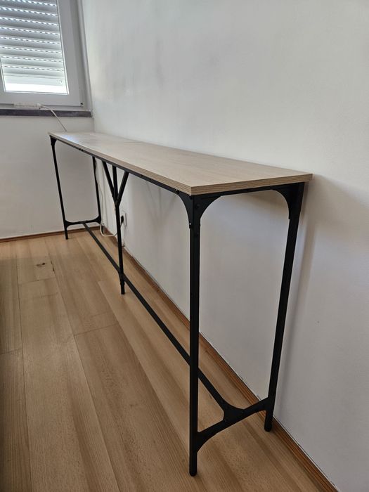 vidaXL Mesa consola 200x29x75 cm derivados de madeira carvalho sonoma